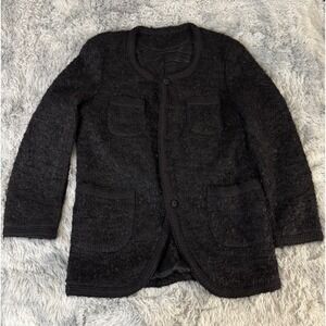 COMME DES GARÇONS Mohair Long Coat In Black‎ Women Large Vintage
